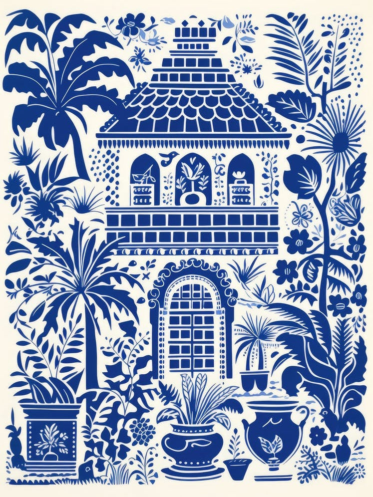 Blue And White Garden 1