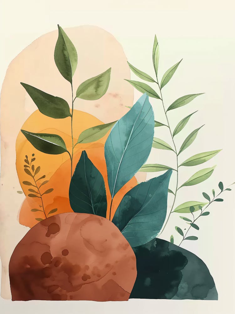 Aquarell Von Pflanzen