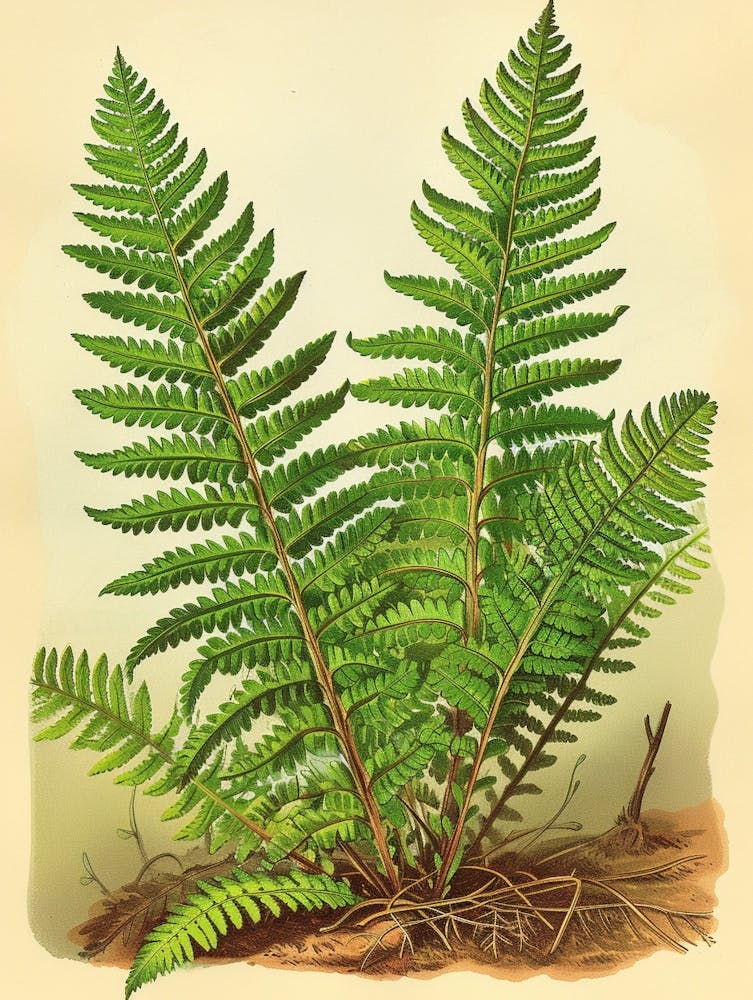 Vintage Illustration Leatherleaf Fern 4
