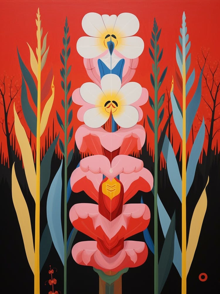 Flower Motif Painting Gladiolus Flower 1