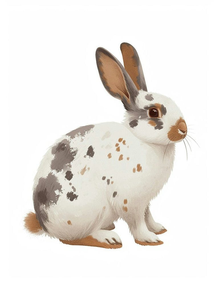 English Spot Rabbit Nursery Illustration 1