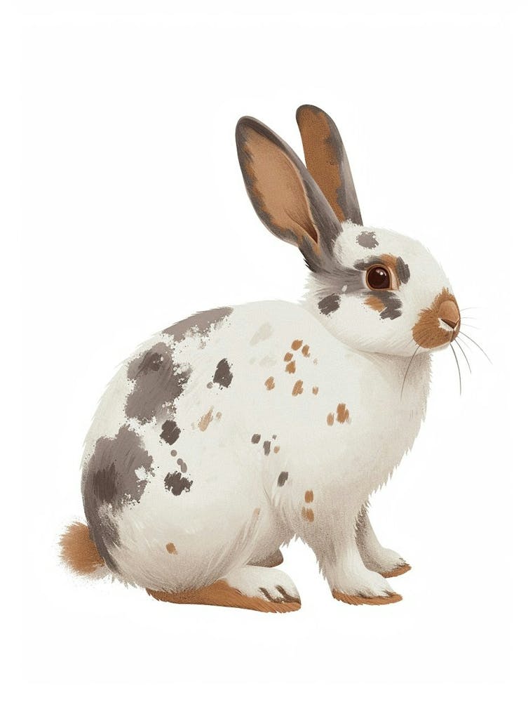 English Spot Rabbit Nursery Illustration 1