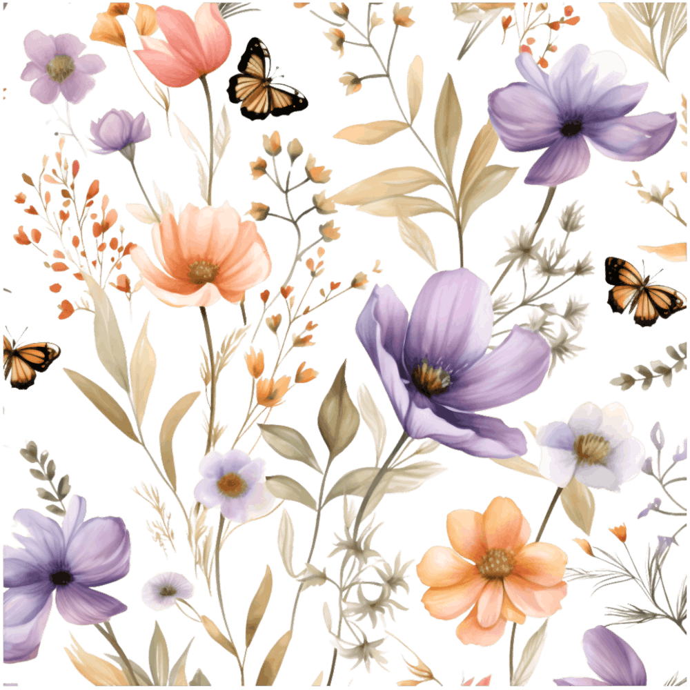 Flowers On Black Background