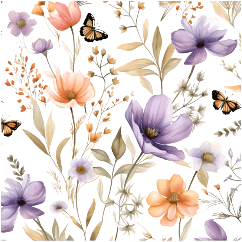 Flowers On Black Background