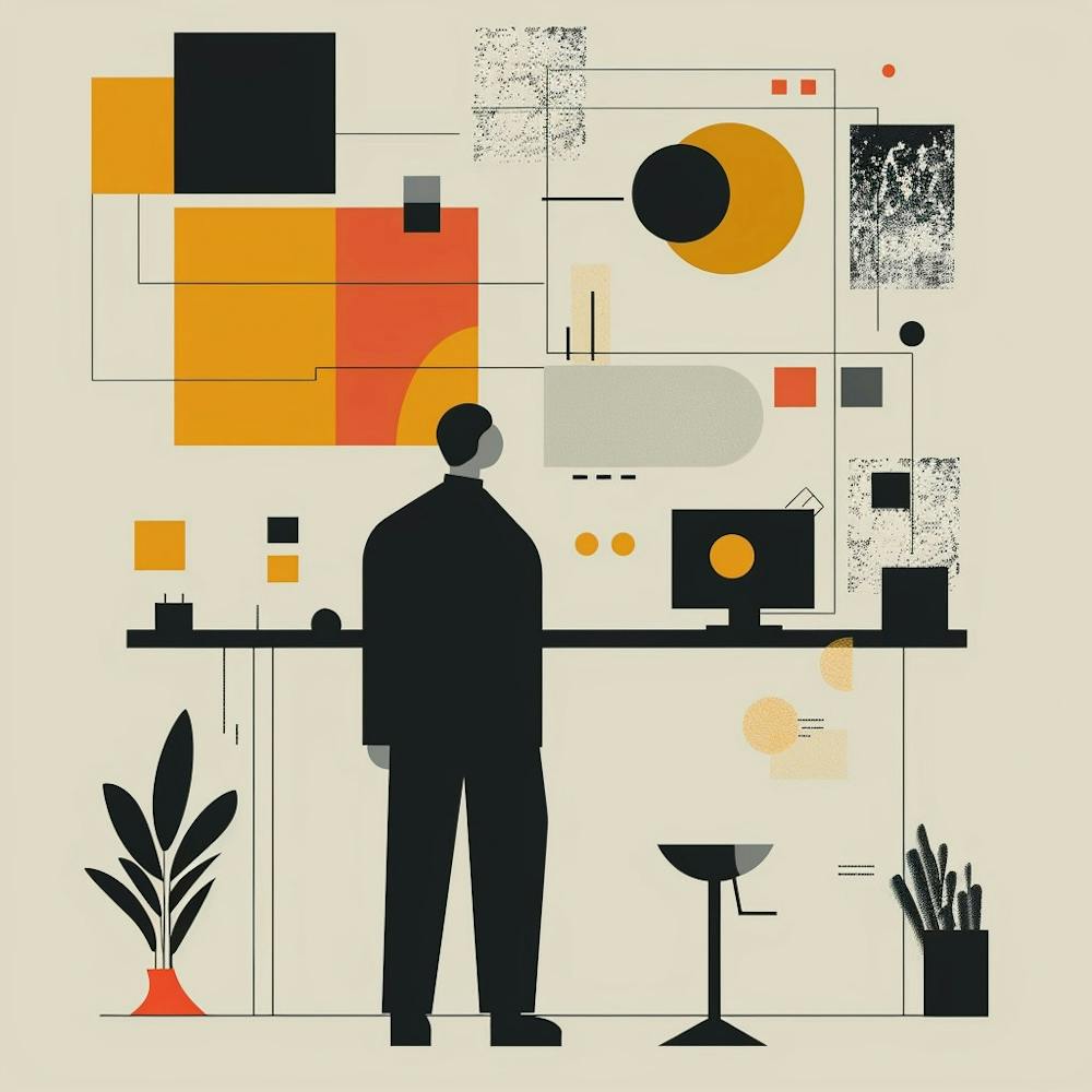 Illustration Of A Man At Work 1