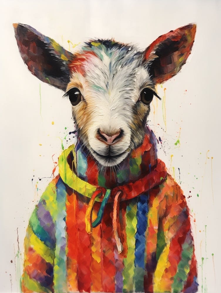 Baby Animal Wearing Sweater Goat 5
