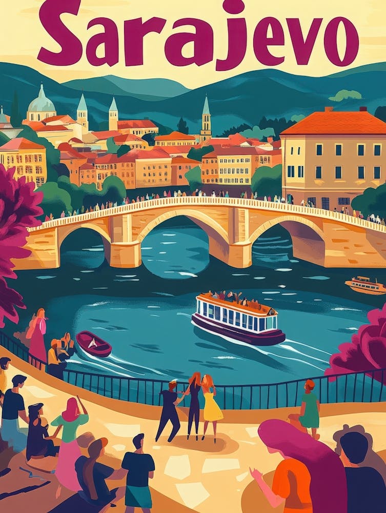 Aihrgdesign A 1970s Inspired Travel Poster For Sarajevo 2