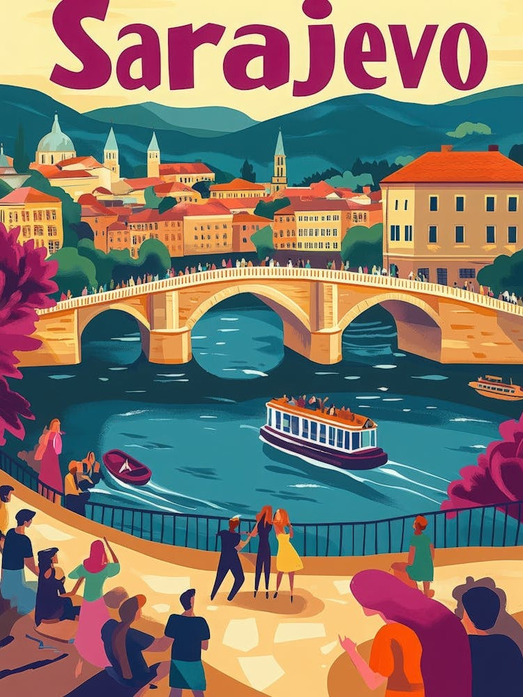 Aihrgdesign A 1970s Inspired Travel Poster For Sarajevo 2