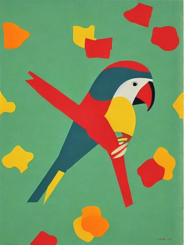 Papagei Midcentury Illustration Vogel
