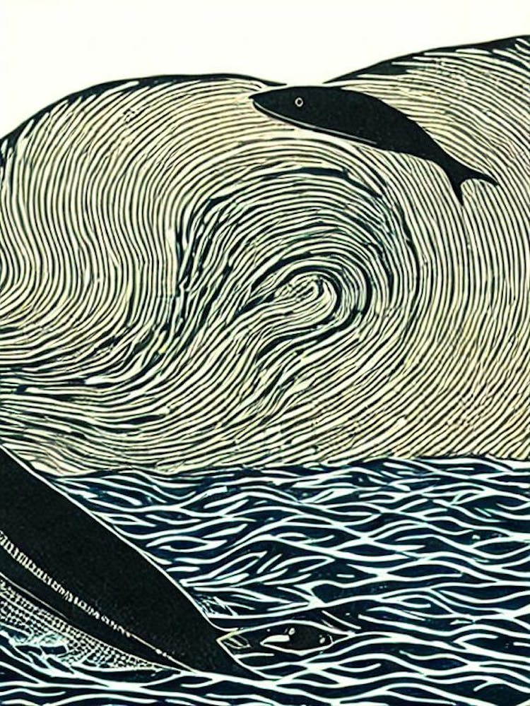 Basilosaurus Linocut