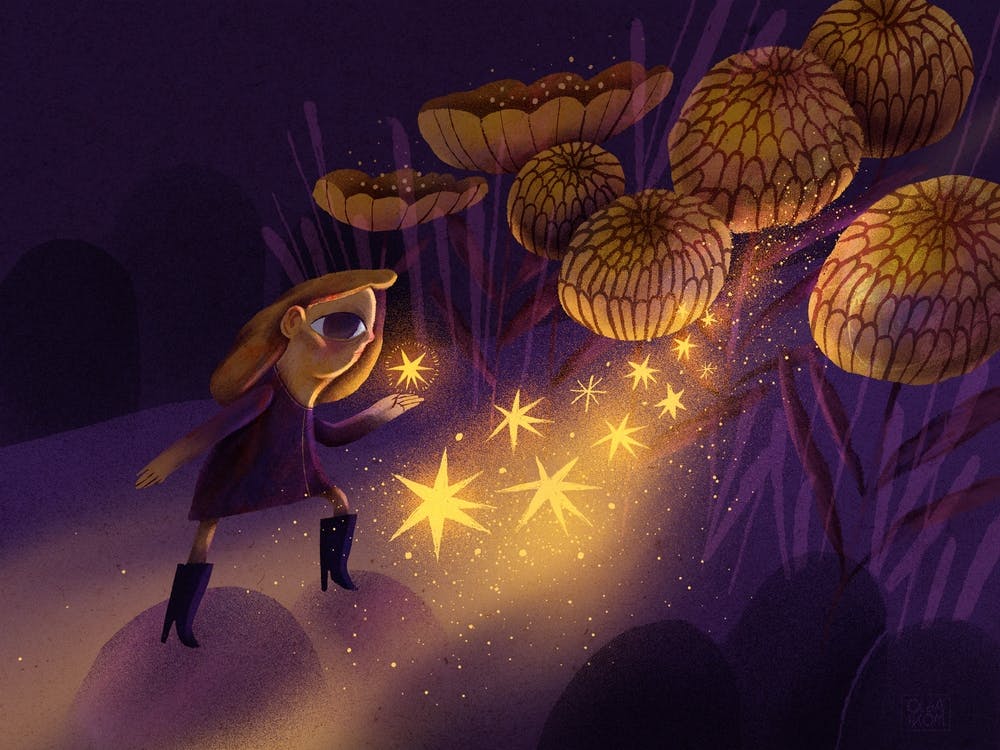 Girl with magic light