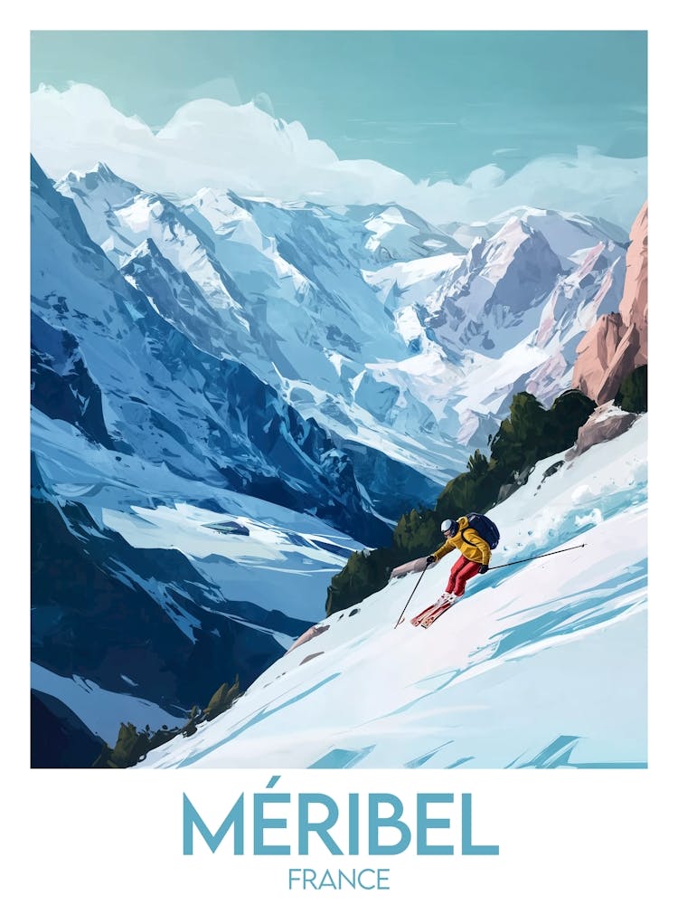 Affiche de voyage Méribel