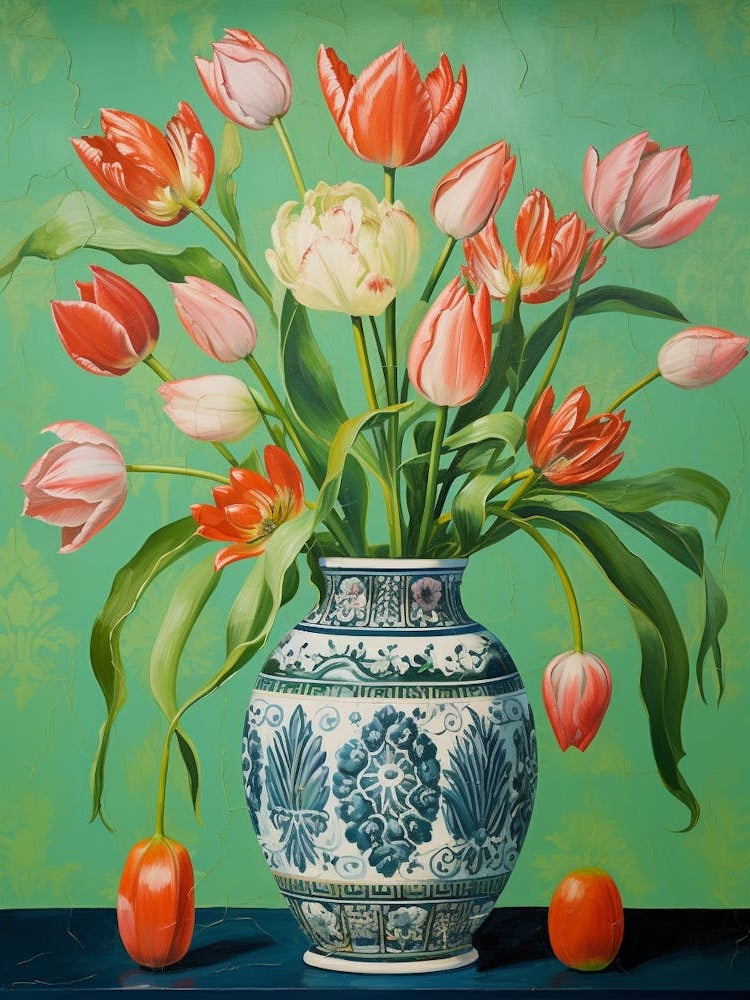 Flowers In A Vase Still Life Painting Tulips 6