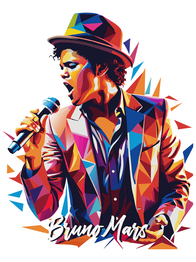 Bruno Mars 02 Portrait Music WPAP Pop Art
