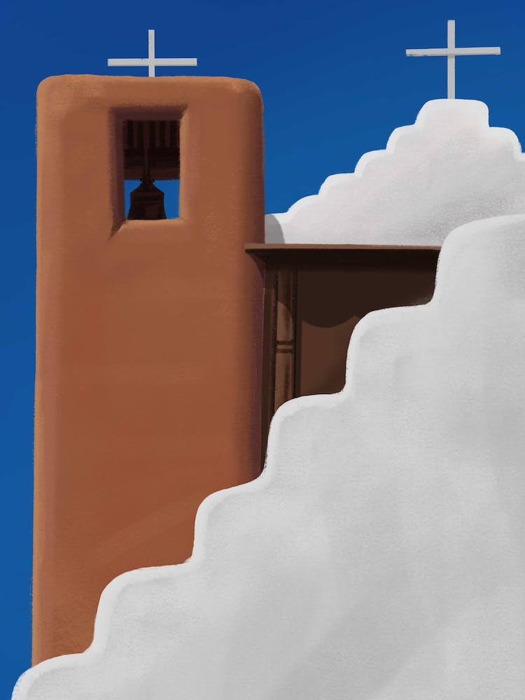 The Brown Bell Tower Santorini