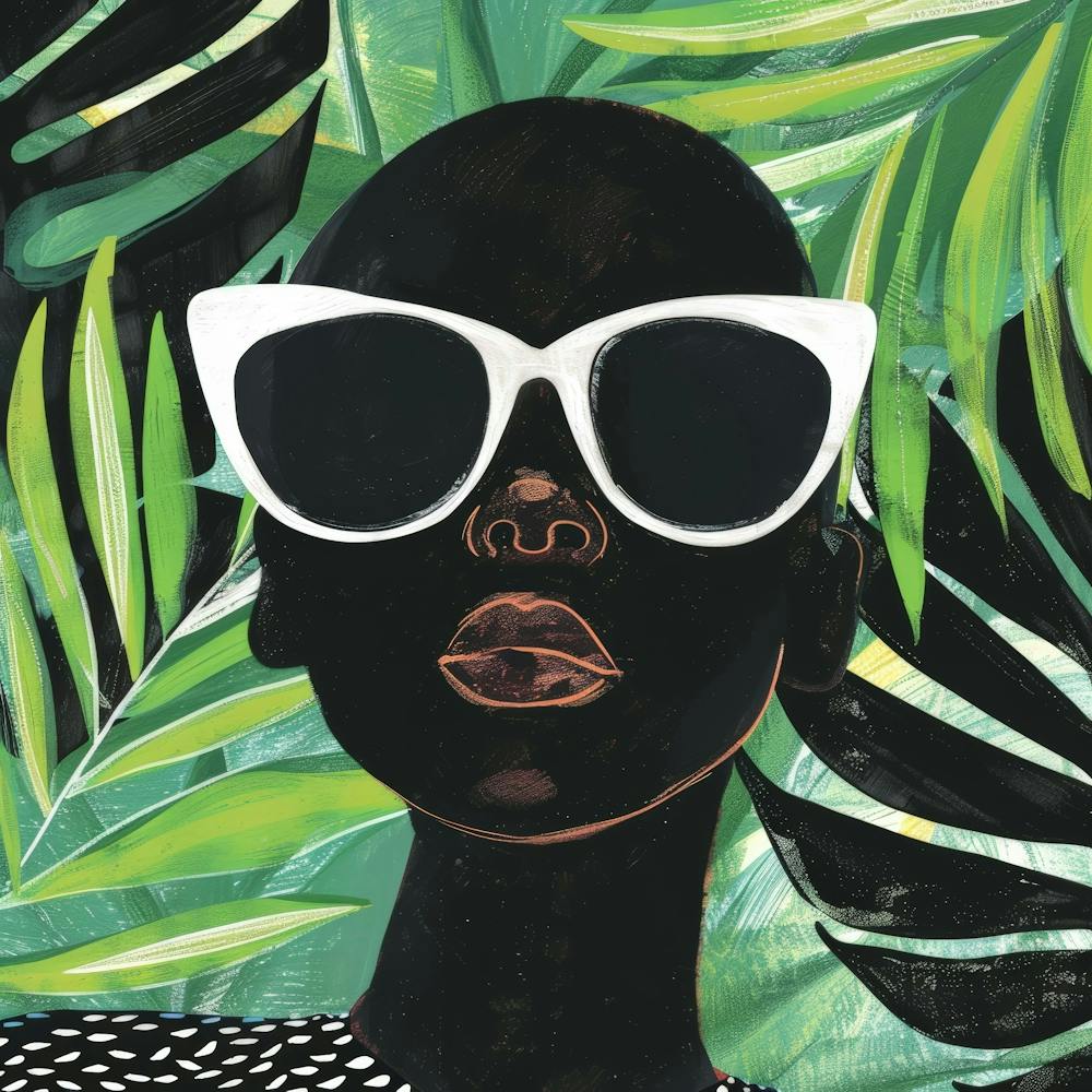 Schwarze Frau mit Sonnenbrille 4