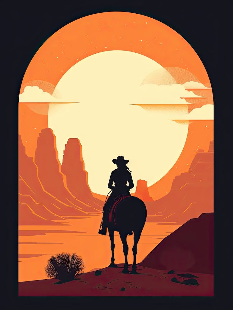 Minimalist Cowgirl Desert Sunset 4
