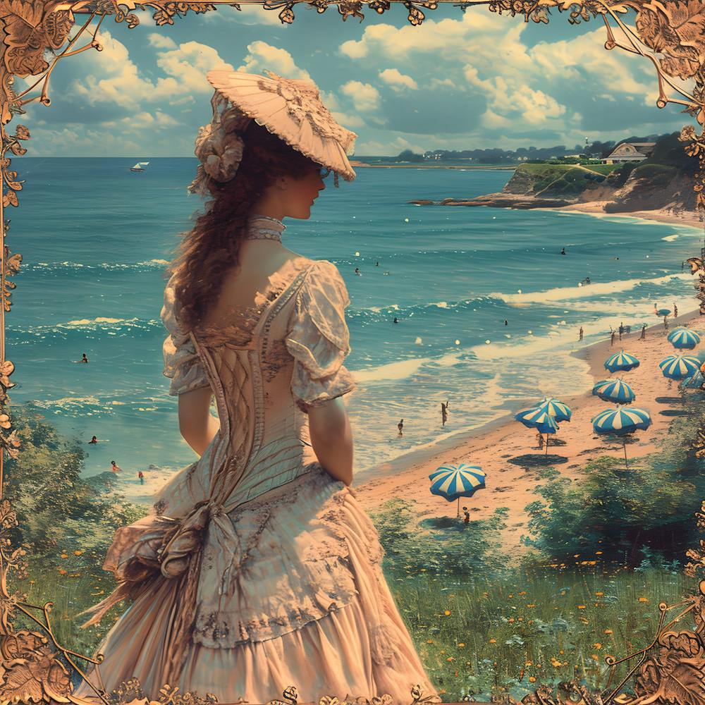 Victorian Woman On The Beach