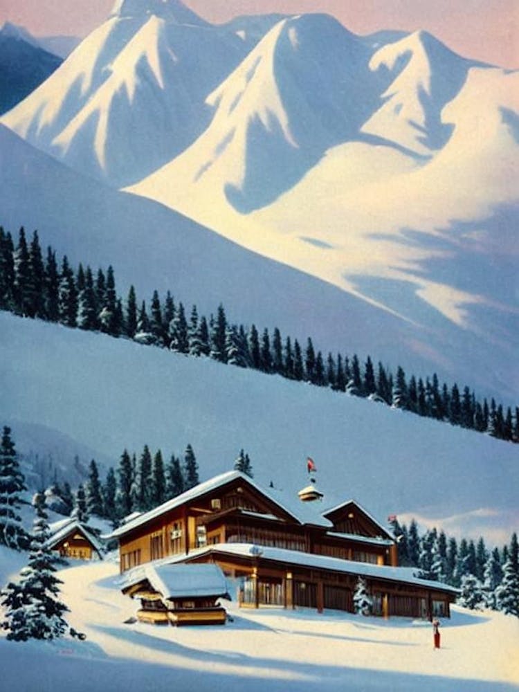 Myoko Kogen, Japan Ski Resort Vintage Landscape 1 Skiing Poster