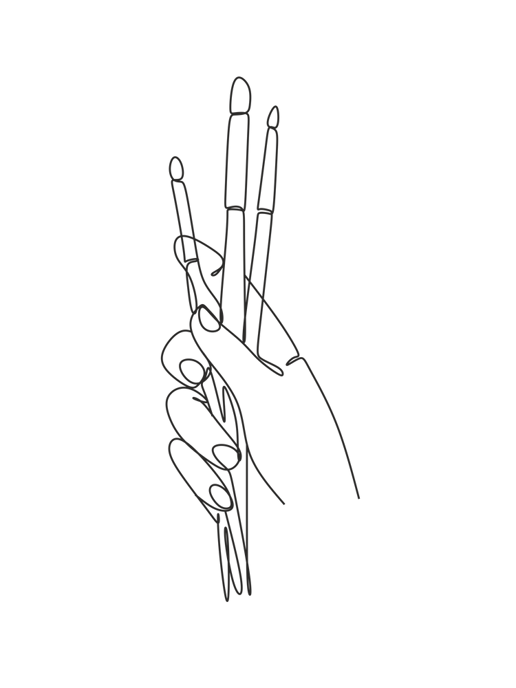 Artist Brush Line Art