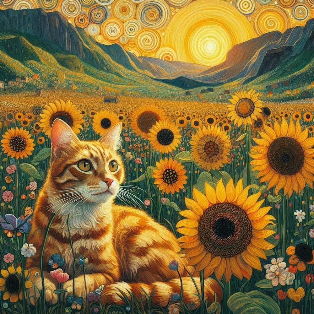 gustav klimt sunflowers in the meadow art 2