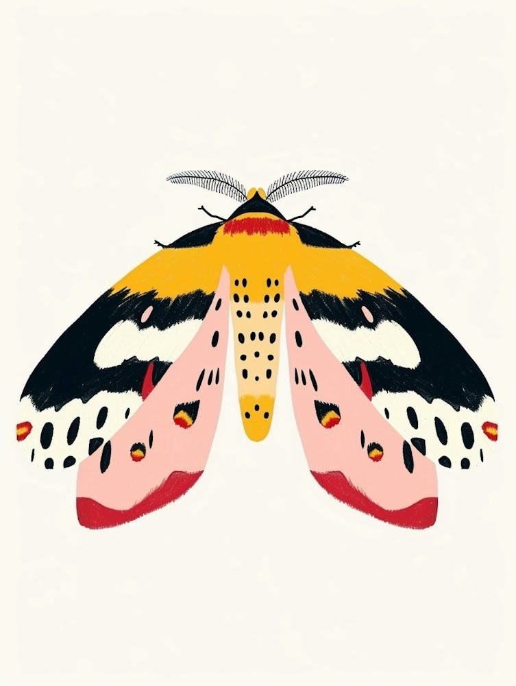 Bunte Insekten-Illustration Motte 5