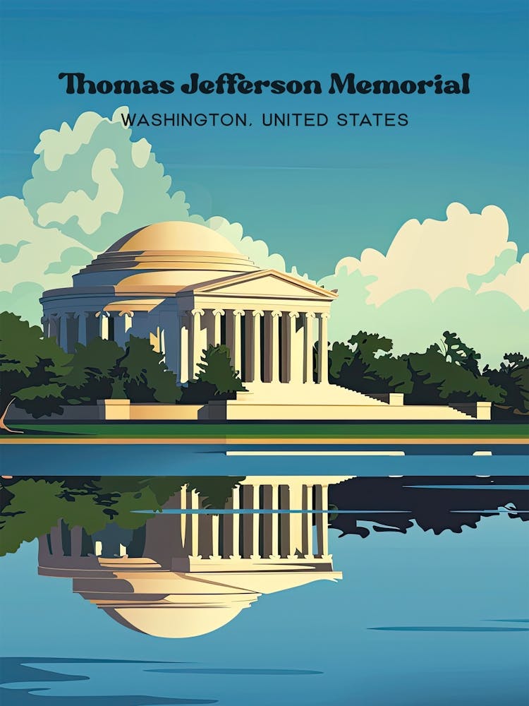 Thomas Jefferson Declaration Of Independence Travel Art Illustration