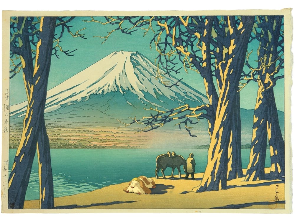 Heen & Mountain - Japanese Woodblock Print - Studio Ghibli - Howl's Moving Castle