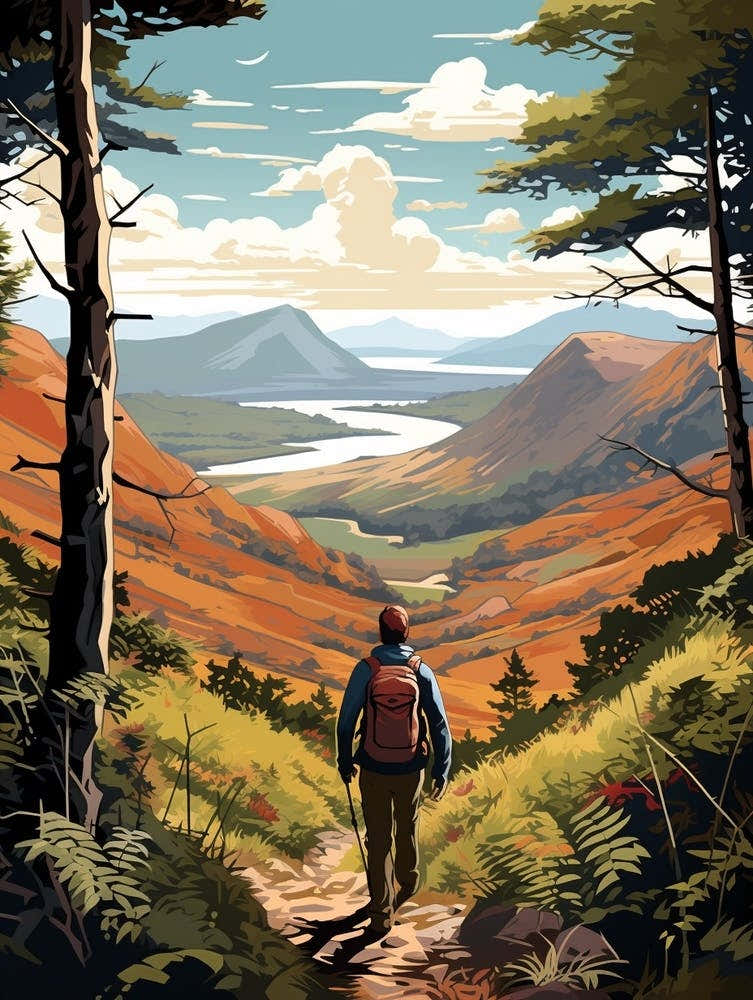 The West Highland Way Scotland 3 Vintage Travel Illustration
