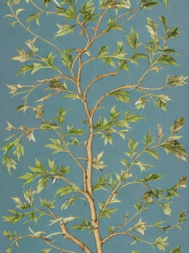 Sweetgum tree Vintage Botanical