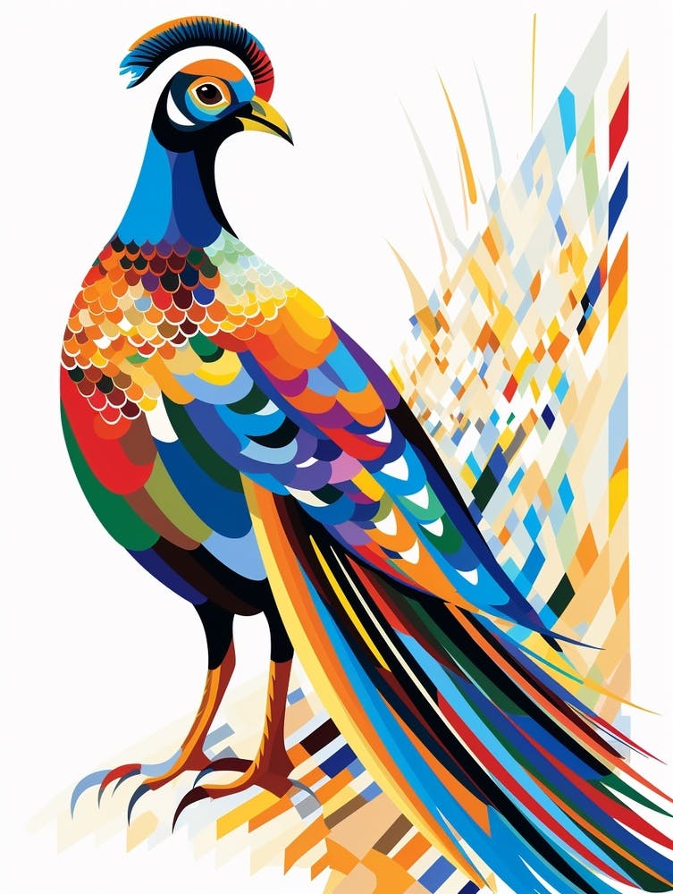 Colourful Geometric Bird Pheasant 5
