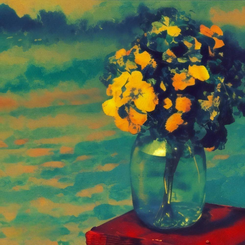 Yellow Pansies In A Vase