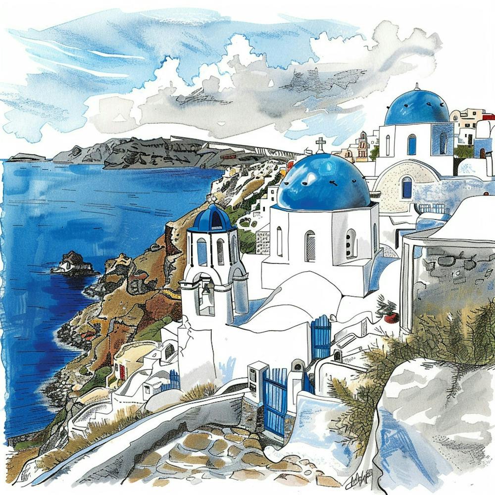 Santorini Postcard