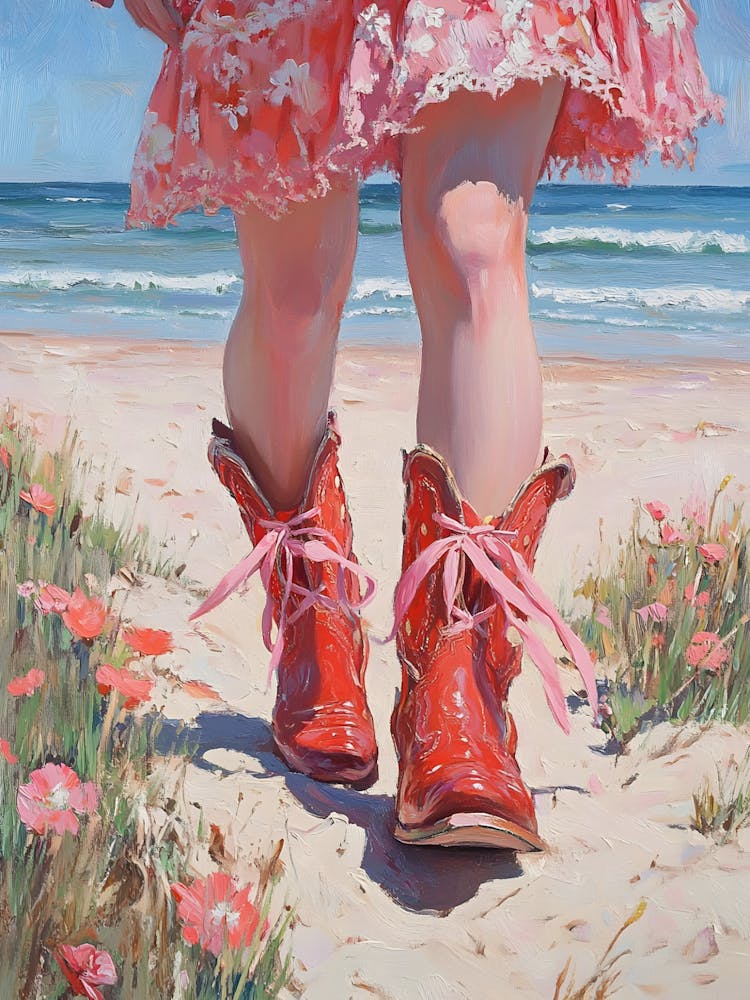 Red Boots On The Beach