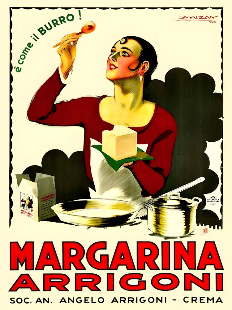 First Class Margarine, Vintage Commercial Poster
