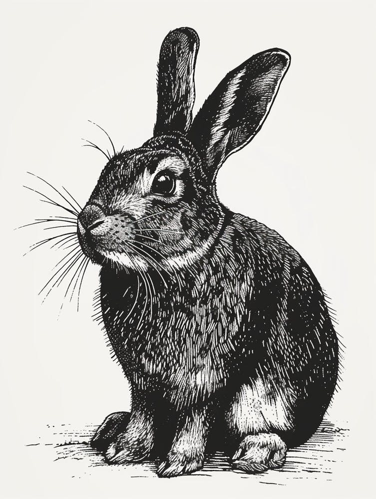 Argente Blockprint Rabbit Illustration 5