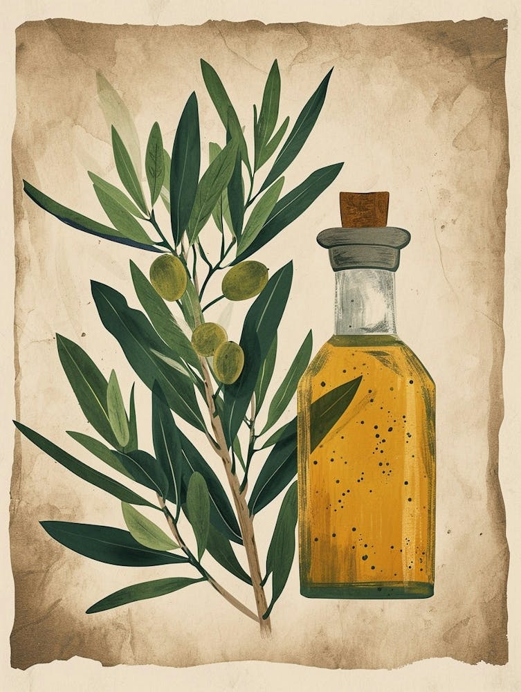 Olive Branch Olive Oil Illustration 1