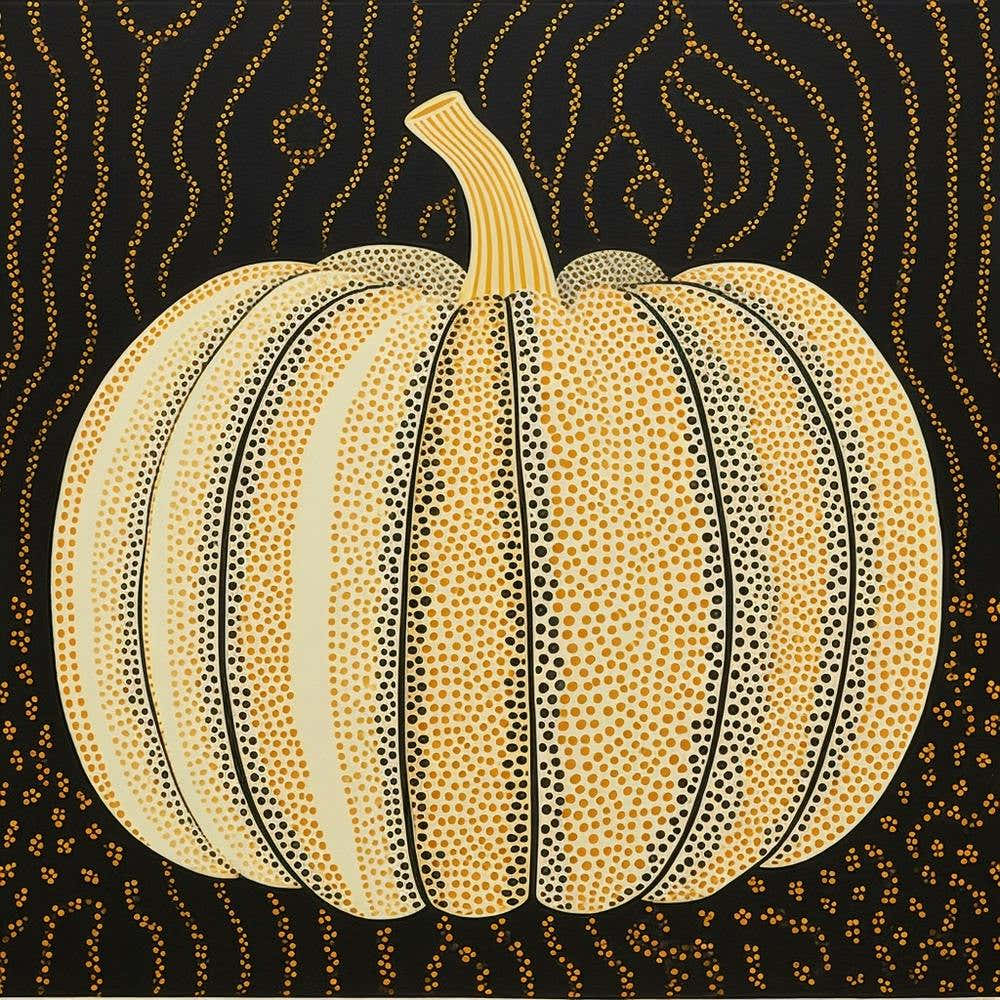 Yayoi Kusama Inspired Pumpkin Black And Orange 7