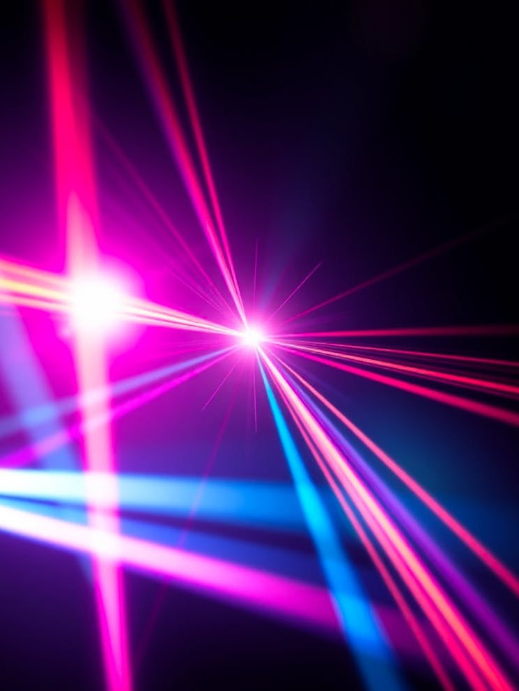 Light Beams On Black Background