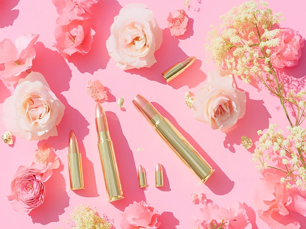 Pink Roses On Pink Background