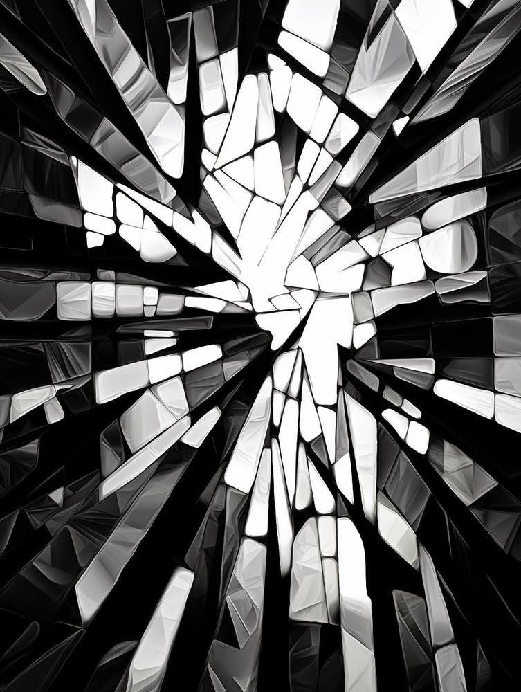Illusions Brisées Abstrait Noir et Blanc 7