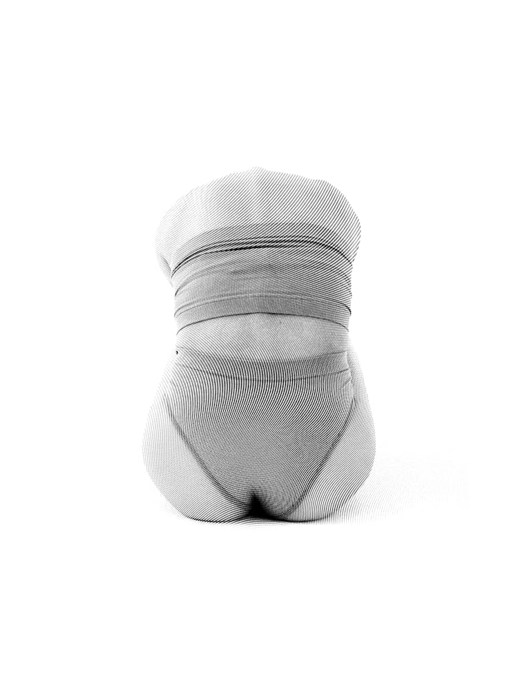 Dos d'Une Femme Noir et Blanc Minimaliste Féminin Boho Abstraite Positivité Corporelle