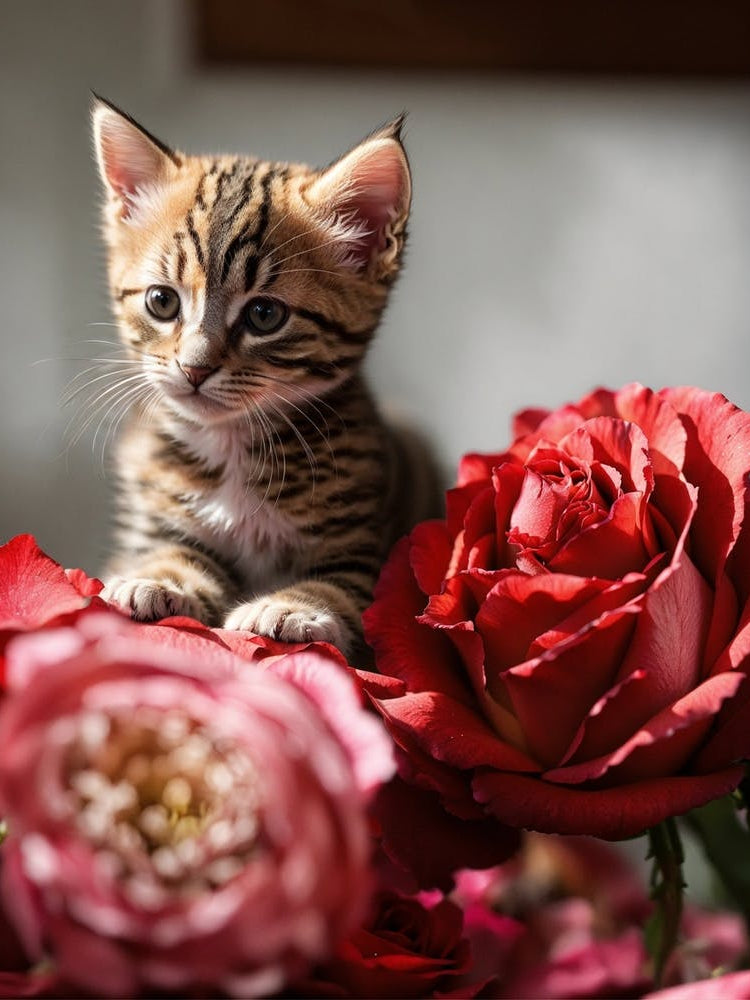 Kitten In Roses