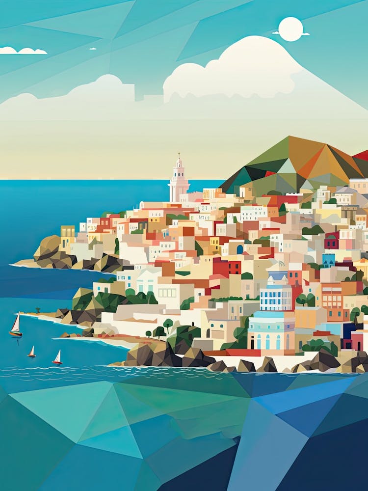 Ibiza, Spain, Geometric Illustration 3