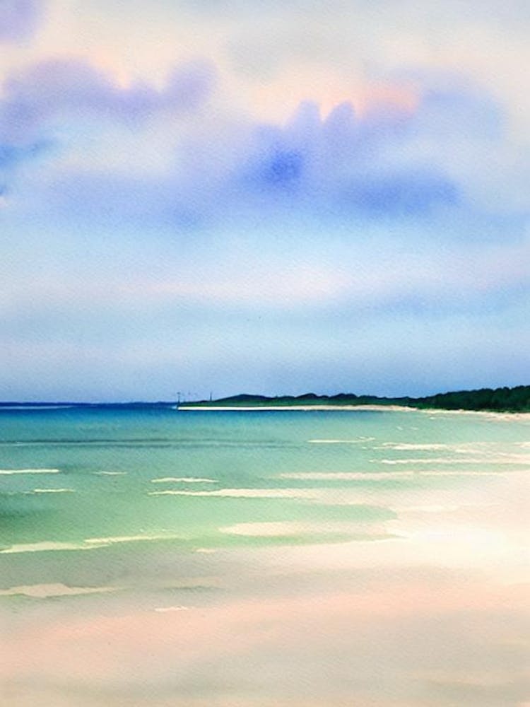 Yalong Bay Beach 2, Hainan Island, China Watercolour