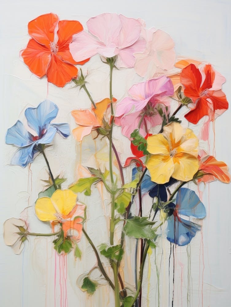 Abstract Flower Painting Geranium 2