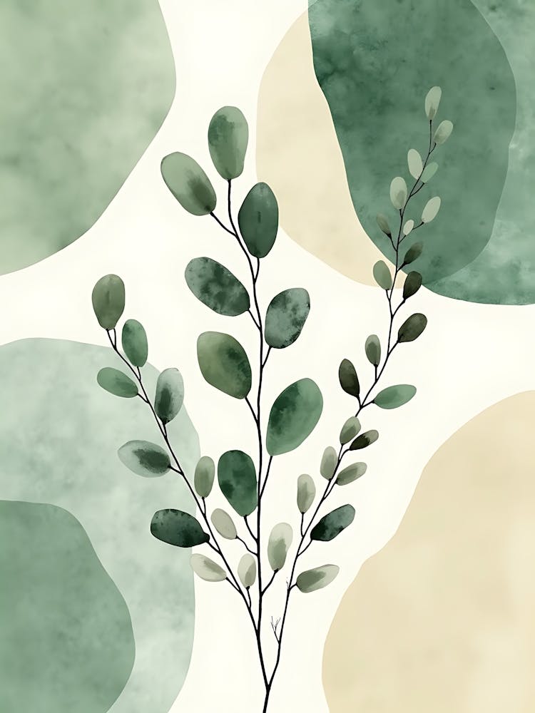 Watercolor Sage Leaf Whispers
