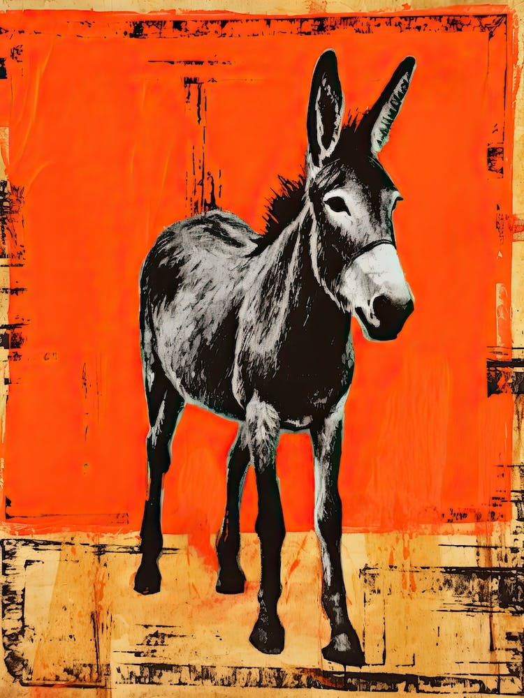Âne, Dessin Animalier Gravé Sur Bois 2