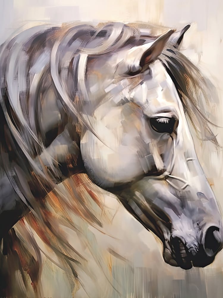White Horse Head Painting Close Up 2
