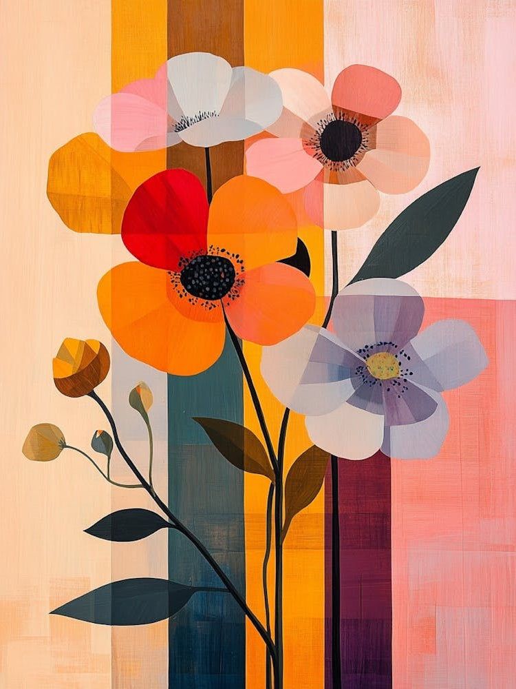 Abstract Flowers Canvas Print 3